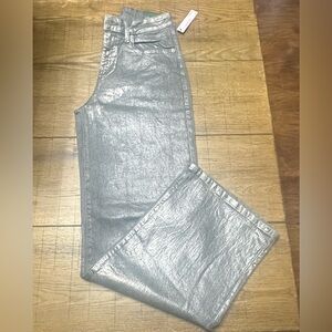 Silver Metallic High Rise Baggy Jeans -Wild Fable NWT - Women’s Size 2
